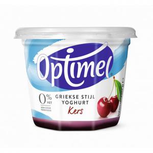 Optimel Magere griekse stijl yoghurt kers 0% vet