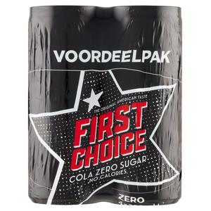 First Choice Cola Cola zero sugar 4x25 cl