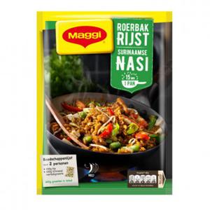 Maggi Roerbakrijst surinaamse nasi maaltijd