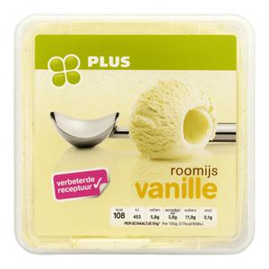 PLUS Roomijs vanille Doos bak 1 liter