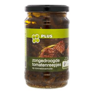 PLUS Zongedroogde tomatenreepjes Doos pot 280 gram