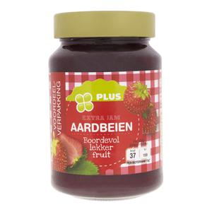 PLUS Extra jam aardbei Doos pot 600 gram