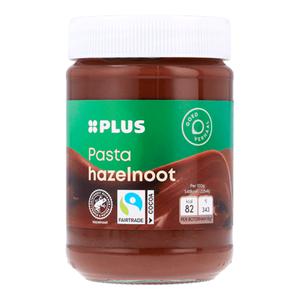 PLUS Hazelnootpasta Fairtrade Doos pot 400 gram