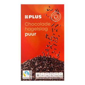 PLUS Chocoladehagelslag puur Fairtrade Doos pak 400 gram