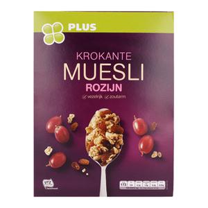 PLUS Krokante muesli rozijn Doos doos 700 gram