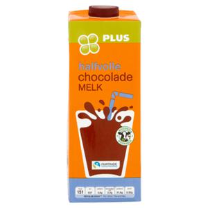 PLUS Fairtrade chocolademelk halfvol Doos pak 1 liter