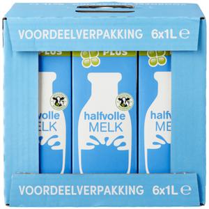 PLUS Houdbare halfvolle melk Doos set 6 liter