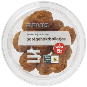 PLUS Saté gehaktballetjes Doos bak 110 gram