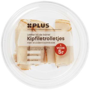 PLUS Kipfiletrolletjes kruiden roomkaas Doos tray 80 gram