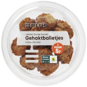 PLUS Indische gehaktballetjes Doos bak 110 gram