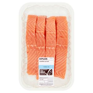 PLUS Zalmfilet op huid 4 porties Doos tray 500 gram