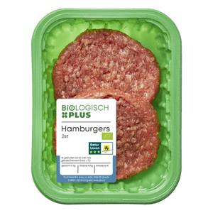 Biologisch PLUS Hamburgers 2 st Doos tray 200 gram