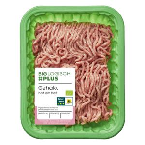 Biologisch PLUS Gehakt half om half Doos tray 300 gram