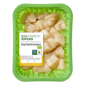 Biologisch PLUS Kipfiletblokjes biologisch Doos  250 gram