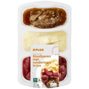 PLUS Stoofpeertjes met runderlapje Doos bak 500 gram