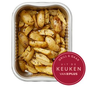 Uit de keuken van PLUS Cajun aardappelwedges met tijm Doos  350 gram