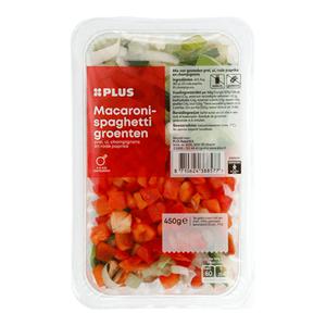 PLUS Macaroni-spaghetti groenten Doos bak 450 gram