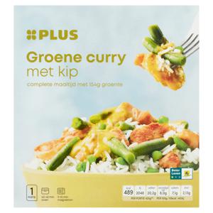 PLUS Groene curry met kip Doos tray 425 gram