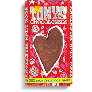 Tony's Chocolonely Melkchocolade roos framboos