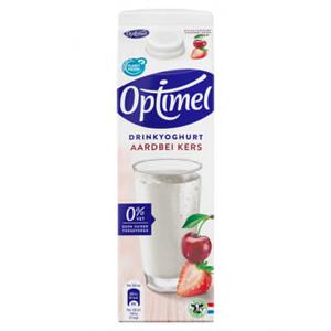 Optimel Drinkyoghurt aardbei kers 0% vet 1 x 1L