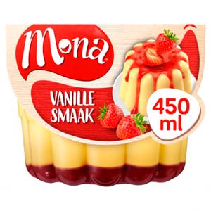 Mona Vanillesmaak pudding met aardbeiensaus 450ml