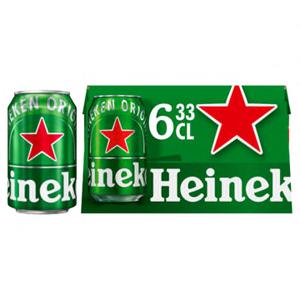 Heineken Premium Pilsener Bier Blik 6 x 33cl