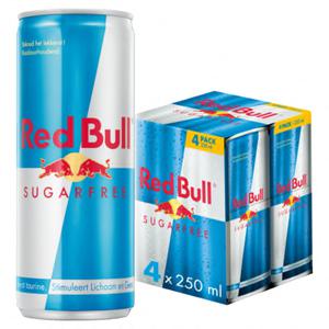 Red Bull Energy Drink, suikervrij, 4-pack 250ml