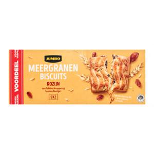 Jumbo Meergranen Biscuits Rozijn Voordeel Verpakking 9 x 37, 5g