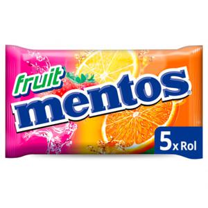 Mentos Fruit Rollen Snoep Pak 5 rollen