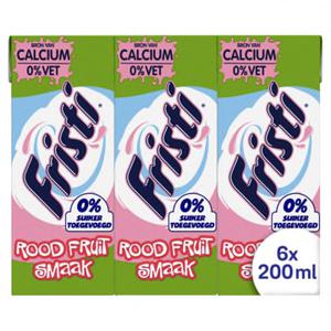 Fristi Rood Fruit 0% Suiker Toegevoegd Multipack 6 x 200ml