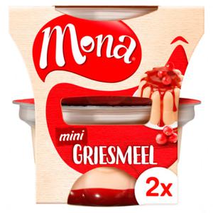 Mona Mini Griesmeel pudding met rode bessensaus 2 x 135ml