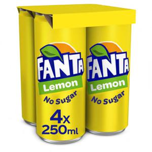 Fanta Lemon No Sugar 4 x 250ml