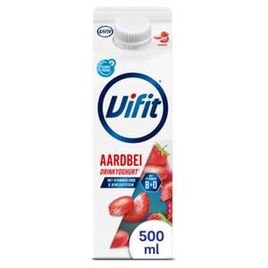 Vifit drinkyoghurt aardbei 500ml