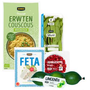 Jumbo Erwtencouscoussalade met Granaatappel, Munt en Feta 4 Personen