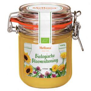 Mellona Biologische Bloemenhoning Crème 450g