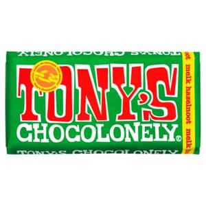 TONY'S CHOCOLONELY® Tony's Chocolonely Melk Chocolade reep Hazelnoot 180g