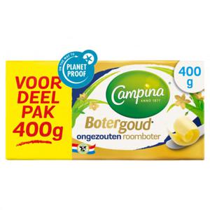 Campina Botergoud Ongezouten Roomboter Wikkel 400g