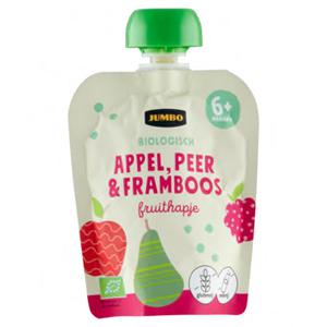 Jumbo Biologisch Fruithapje 6+ Maanden - Appel, Peer & Framboos 90g