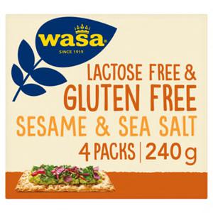 Wasa Gluten- & Lactosevrij Knäckebröd Sesame & Sea Salt 240g