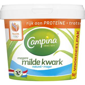 Campina Magere milde kwark aardbei