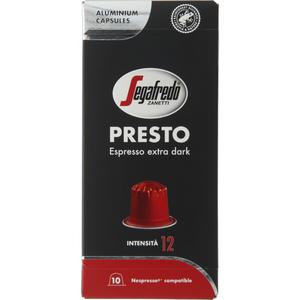 Segafredo Presto espresso extra dark capsules