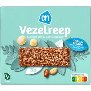 AH Vezelreep macademia & vanillesmaak