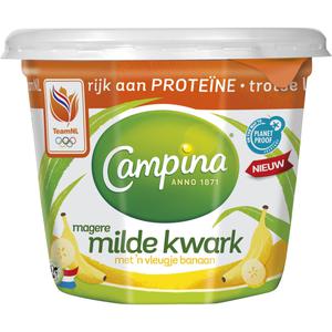 Campina Milde kwark met een vleugje banaan