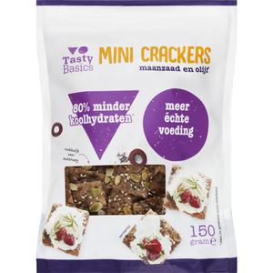 Tasty Basics Mini cracker maanzaad en olijf