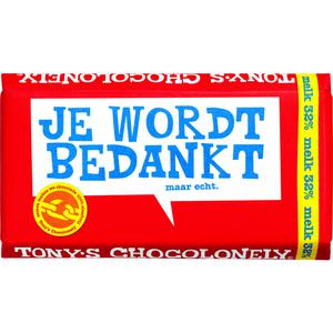 Tony's Chocolonely Je wordt bedankt melk