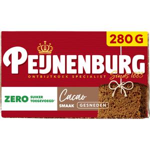 Peijnenburg Ontbijtkoek zero cacao gesneden