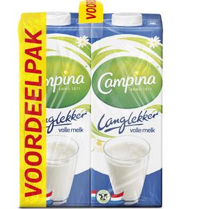 Campina Langlekker volle melk voordeel 4-pack