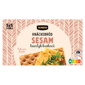 Jumbo Knäckebröd Sesam 5 x 5 Stuks 375g