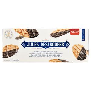 Jules Destrooper Natuurboterwafels met een Laagje Pure Belgische Chocolade 100g