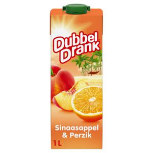 DubbelDrank Sinaasappel & Perzik 1L